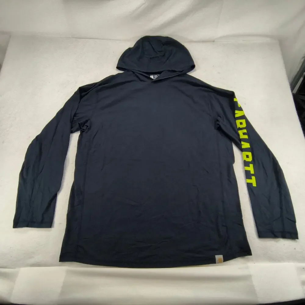 Carhartt Casual Pullover Long Sleeve Hoodie Mens Size Large L Navy Yellow